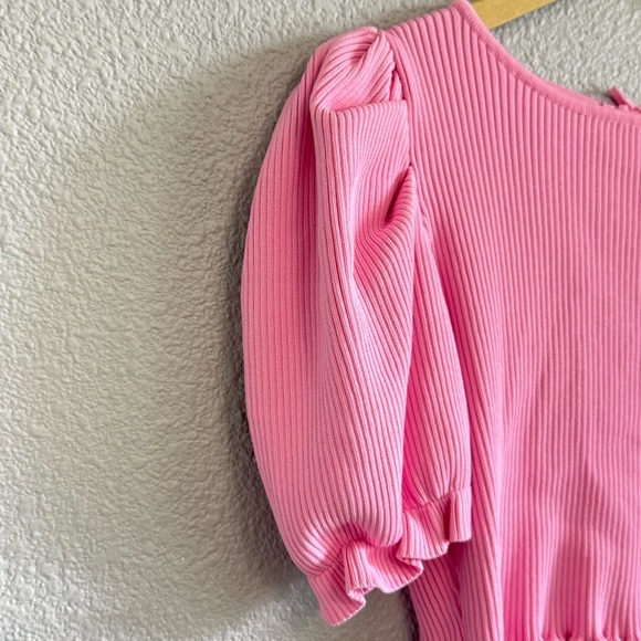 English Rose Ribbed Puff Sleeve Top Size Medium‎ - Picture 4 of 7